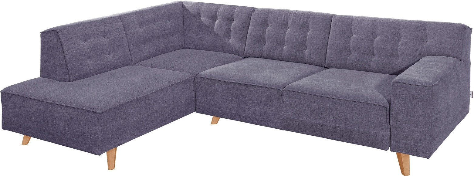 TOM TAILOR Ecksofa »NORDIC CHIC«, mit Ottomane, wahlweise mit Sitzvorzug, Füsse Buche natur