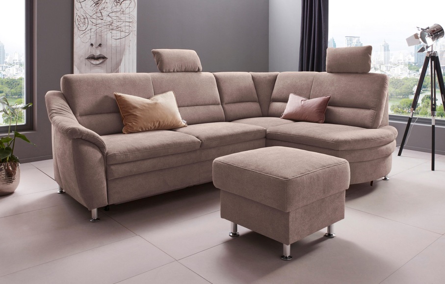 Places of Style Ecksofa »Cardoso«, Federkern, wahlweise mit Bett, Schubkasten