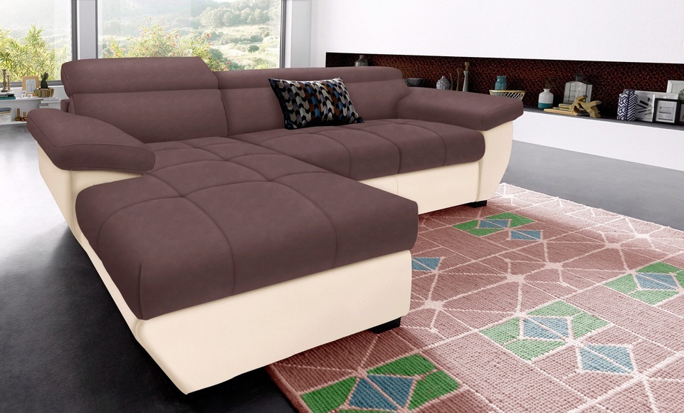 COTTA Ecksofa, inklusive Kopfteilverstellung, wahlweise mit Bettfunktion + Bettkasten