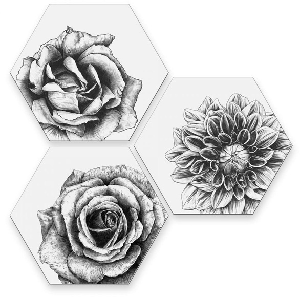 Wall-Art Mehrteilige Bilder »Blumen Collage Floral Deko« (Set)