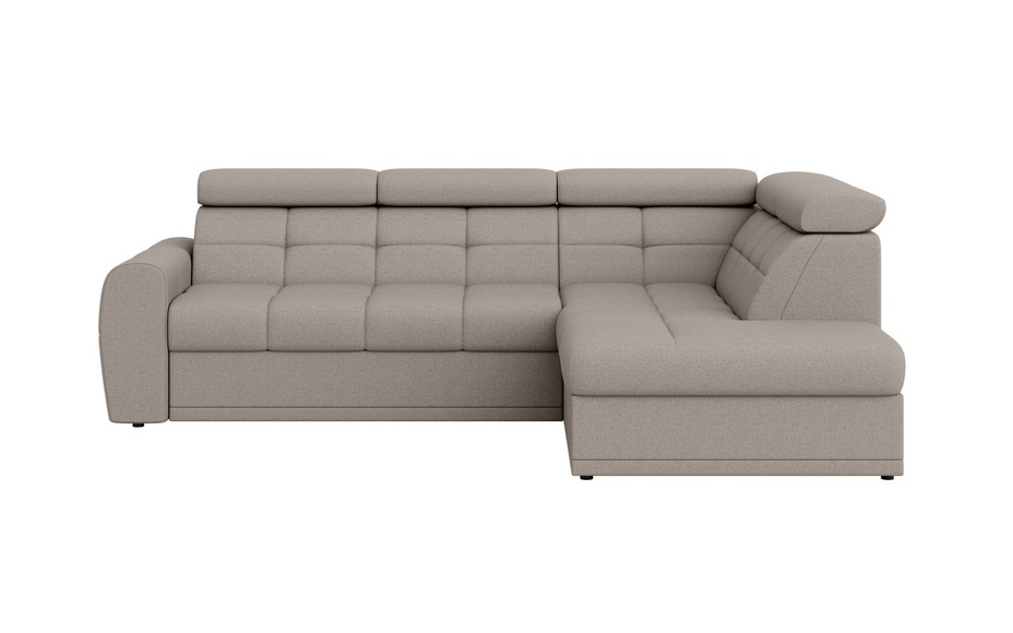 Places of Style Ecksofa »FERMATA L-Form, ausziehbar zur Schlaffunktion, mit grossem Bettkasten«, mit verstellbaren Kopfstützen, moderne Steppung