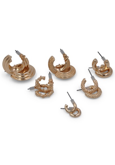 J.Jayz Ohrstecker-Set »Halbcreolen Set goldfarben«, (Set, 12 tlg.)