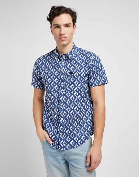 Hemden Kurzarm Leesure Shirt Unisex Blau XL