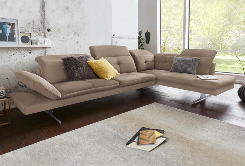 exxpo - sofa fashion Ecksofa, inkl. Kopf- bzw. Rückenverstellung und Armteilverstellung