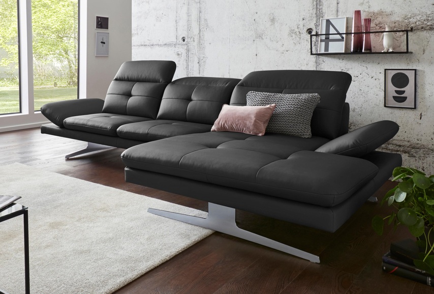 exxpo - sofa fashion Ecksofa, inkl. Kopf- bzw. Rückenverstellung und Armlehnenverstellung