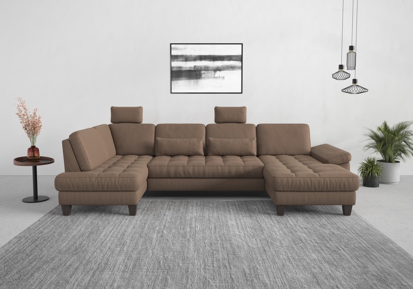 sit&more Wohnlandschaft, wahlweise mit Bettfunktion, Bettkasten, Sitztiefenverstellung
