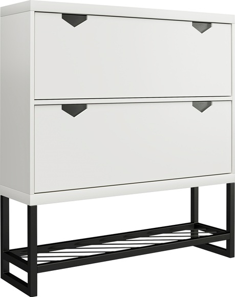 CosmoLiving by Cosmopolitan Schuhschrank »Brielle«, (1 St.), mit 2 Klappen, 4-5 Paar Schuhe pro Klappe, Breite 90 cm, Höhe 110 cm