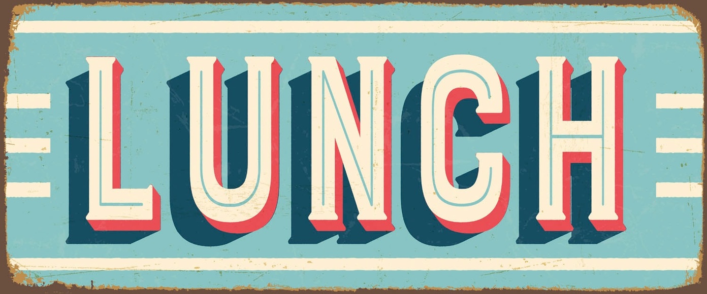 queence Metallbild »LUNCH«, Sprüche & Texte, (1 St.)
