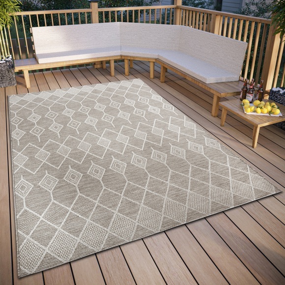 ELLE DECORATION Teppich »Pitu«, rechteckig, In und Outdoor, Flachgewebe, wetterfest, pflegeleicht, robust