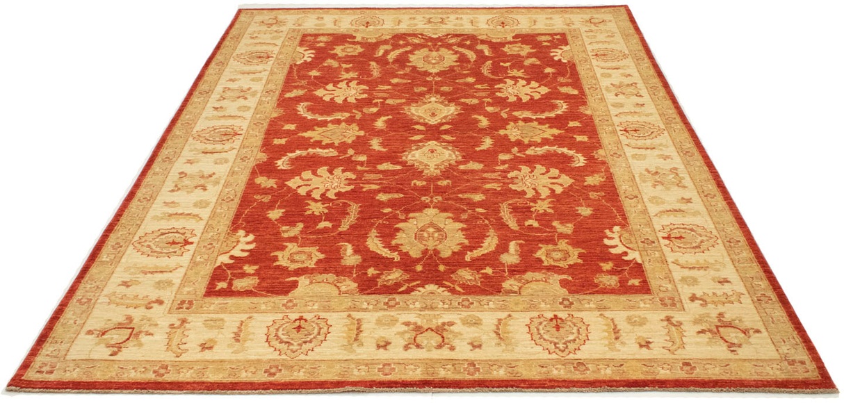 morgenland Wollteppich »Ziegler Teppich handgeknüpft rot«, rechteckig, 8 mm Höhe