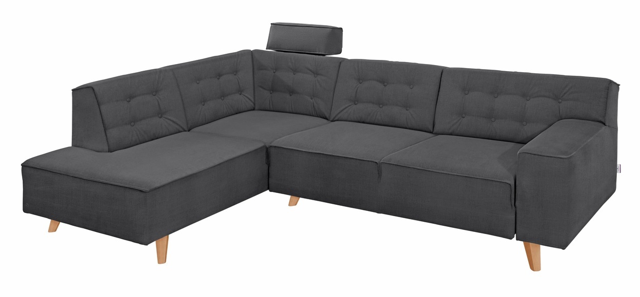 TOM TAILOR Ecksofa »NORDIC CHIC«, mit Ottomane, wahlweise mit Sitzvorzug, Füsse Buche natur