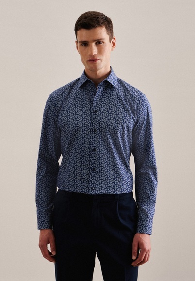 seidensticker Businesshemd »Shaped«, Shaped Extra langer Arm Kentkragen Paisley