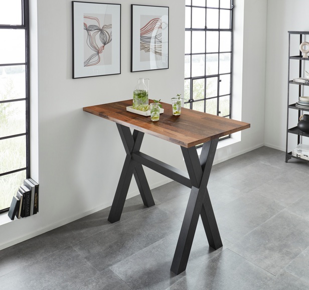 Bartisch, Gestell in X-Form (Breite 120 oder 140 cm)
