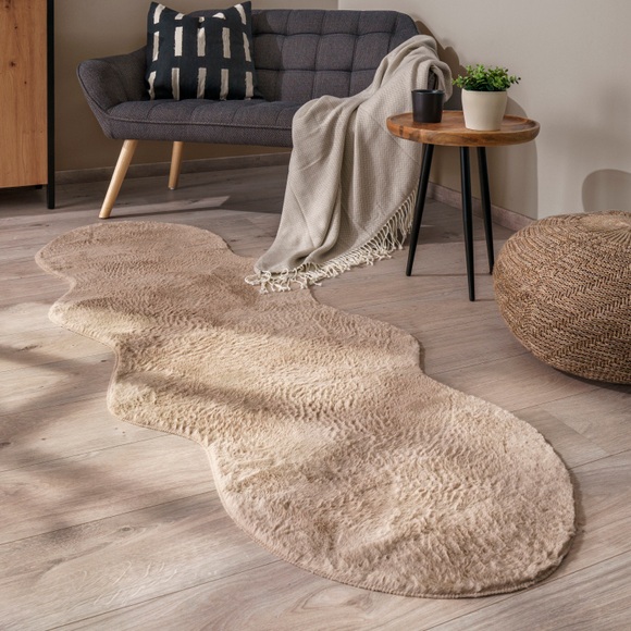 Paco Home Fellteppich »Pelt 640«, fellförmig, Kunstfell, Uni Farben, sehr weicher Flor