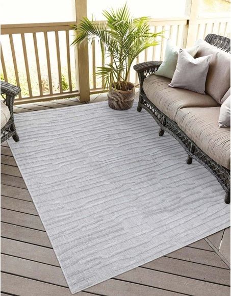 Carpet City Teppich »Santorini«, rechteckig, 5 mm Höhe, 3D-Effekt, für Wohnzimmer, Flur, Küche, Wintergarten, Balkon, Wetterfest & UV-beständig