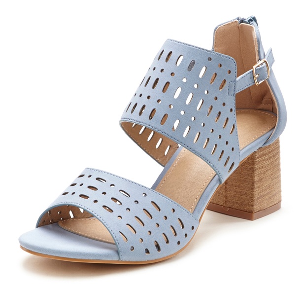 LASCANA Riemchensandalette, Sandale, Sommerschuh mit Blockabsatz und Cut-Outs VEGAN