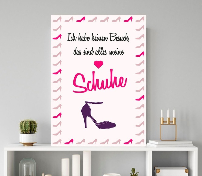 queence Metallbild »Schuhe«, Schriftzüge, (1 St.), Stahlschilder