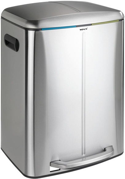 WENKO Treteimer mit Absenkautomatik, 2 x 20 Liter, »Easy Close Primo«