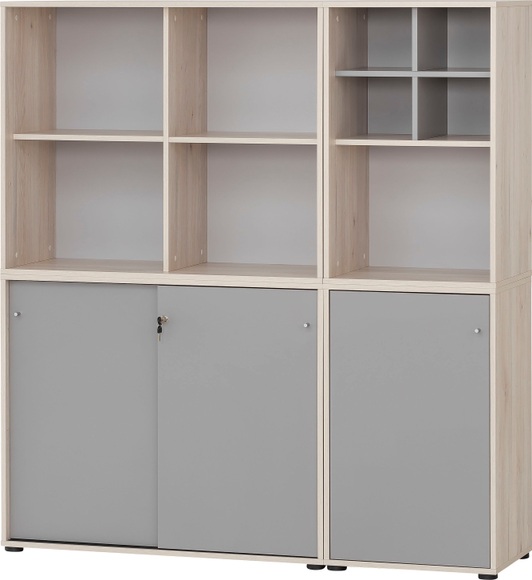 Schildmeyer Büro-Set »Serie 400«, (5 St.), bestehend aus 2 Regalen, 2 Schränken, 1 Regalkreuz