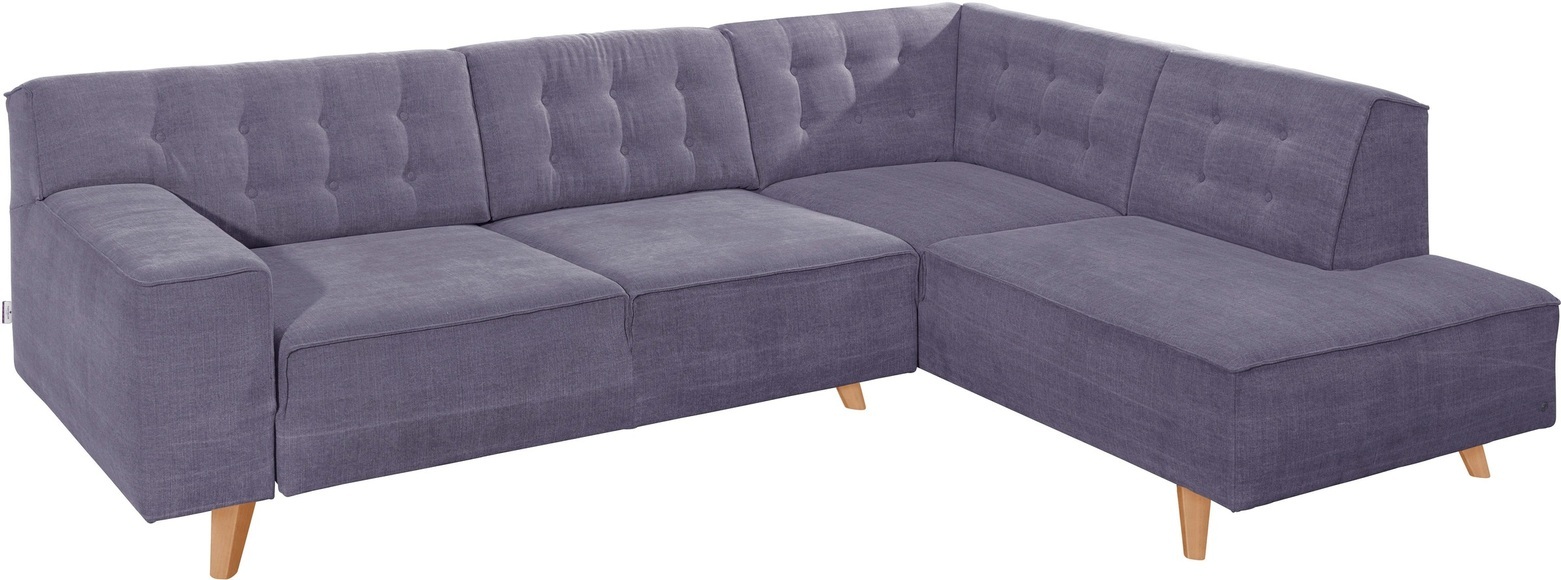TOM TAILOR Ecksofa »NORDIC CHIC«, mit Ottomane, wahlweise mit Sitzvorzug, Füsse Buche natur