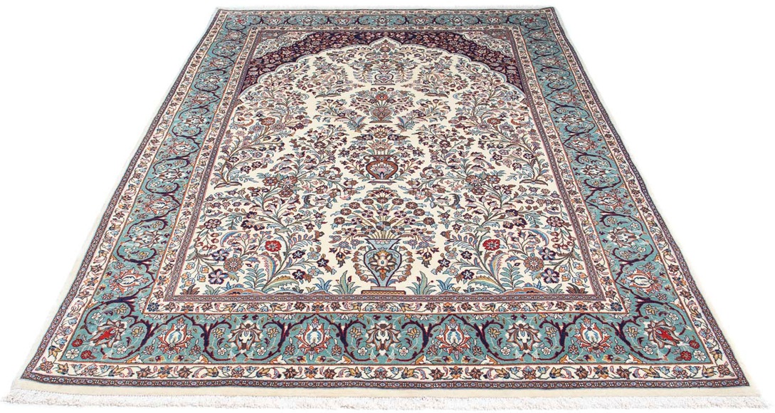 morgenland Orientteppich »Perser - Ghom - 258 x 163 cm - beige«, rechteckig, 10 mm Höhe, Wohnzimmer, Handgeknüpft, Einzelstück mit Zertifikat