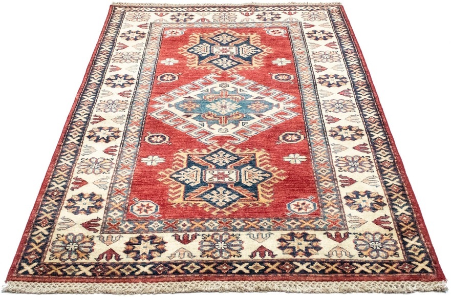 morgenland Wollteppich »Kazak Teppich handgeknüpft rot«, rechteckig, 6 mm Höhe