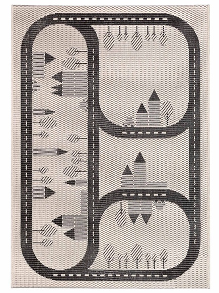 Primaflor-Ideen in Textil Kinderteppich »CABANE - Streets«, rechteckig, 3 mm Höhe, Flachgewebe, Strassen-Spiel-Teppich, In- und Outdoor geeignet, Kinderzimmer