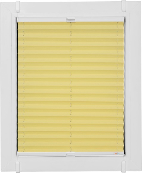 sunlines Plissee »One Size Style Crepe«, blickdicht, ohne Bohren, verspannt, Zubehörfarbe weiss, zum Klemmen