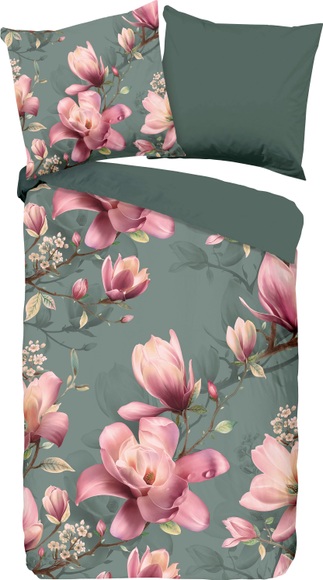 good morning Wendebettwäsche »Magnolia«, (3 tlg.), mit Magnolien