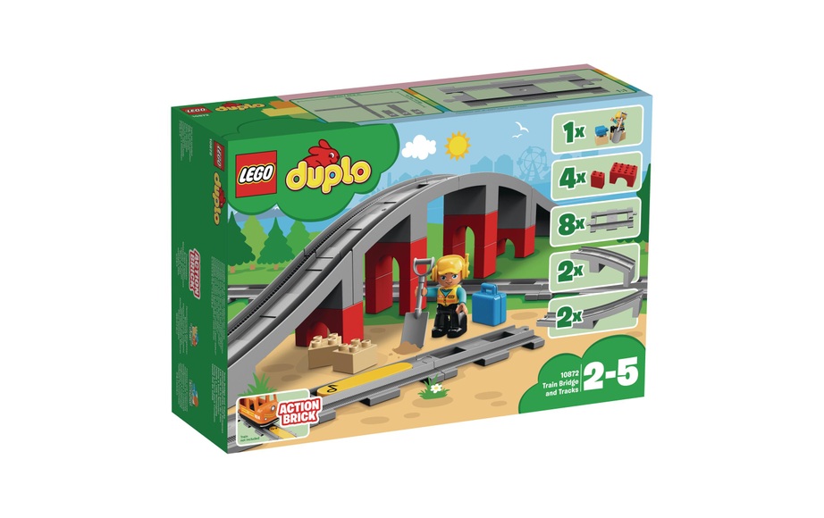 Lego Duplo Eisenbahnbrücke und Schienen 10872