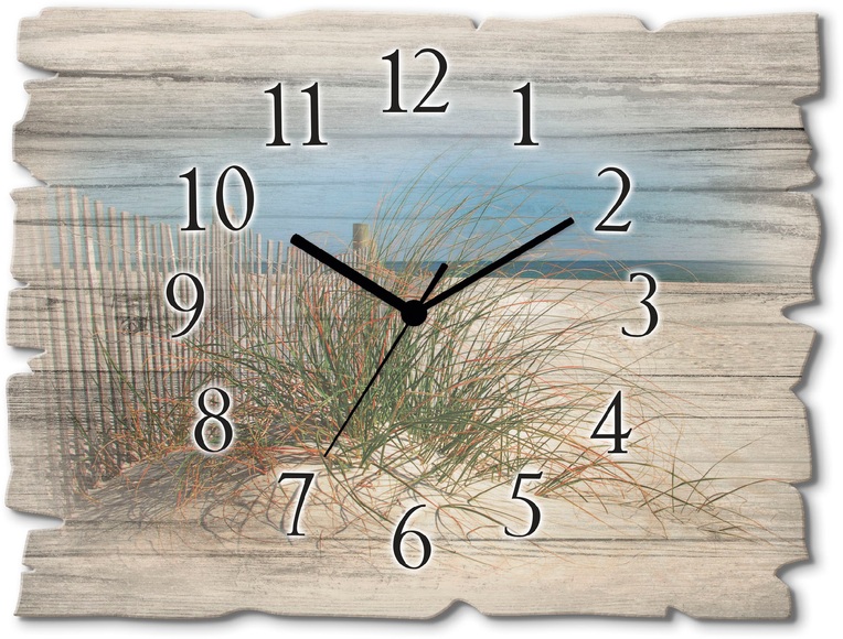 Artland Wanduhr »Schöne Sanddüne mit Gräsern und Zaun«