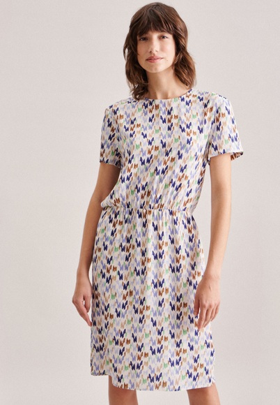seidensticker Sommerkleid »Schwarze Rose«, Kurzarm Rundhals Druck