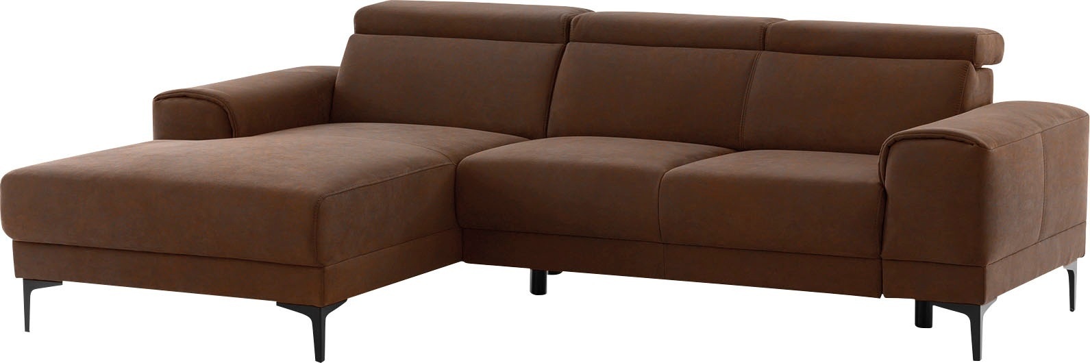 exxpo - sofa fashion Ecksofa »Ophelia«, 3 Kopfstützen, wahlweise Sitztiefenverstellung, frei im Raum stellbar