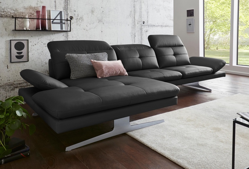 exxpo - sofa fashion Ecksofa, inkl. Kopf- bzw. Rückenverstellung und Armlehnenverstellung