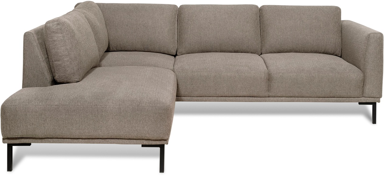 GOODproduct Ecksofa »Fillin«, Struktur hergestellt aus recycelten PET-Flaschen und im Leinen-Mix