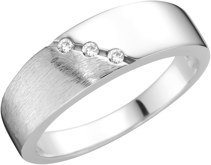 Firetti Fingerring »Schmuck Geschenk Damenring Ring matt glanz«, mit Zirkonia (synth.)
