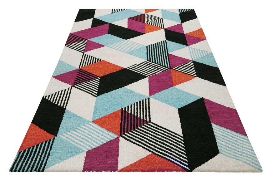Esprit Teppich »Uptown«, rechteckig, bunt, handgetuftet, grafischer Retro Look für Wohnzimmer, Schlafzimmer