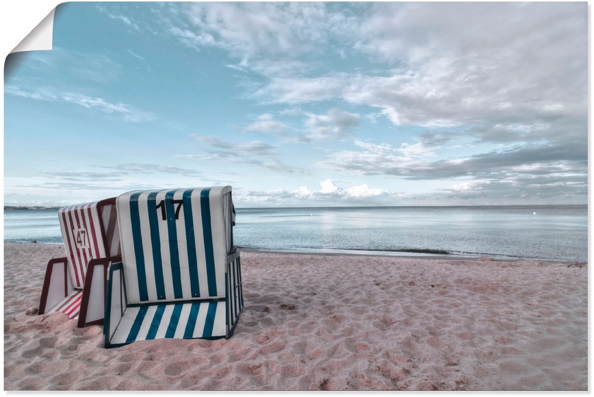Artland Wandbild »Einsame Strandkörbe am Ostseestrand«