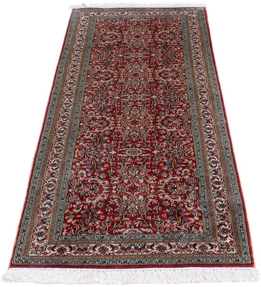 morgenland Seidenteppich »Seiden - Kaschmir Seide - 179 x 64 cm - dunkelrot«, rechteckig, 4 mm Höhe, Wohnzimmer, Handgeknüpft, Einzelstück mit Zertifikat