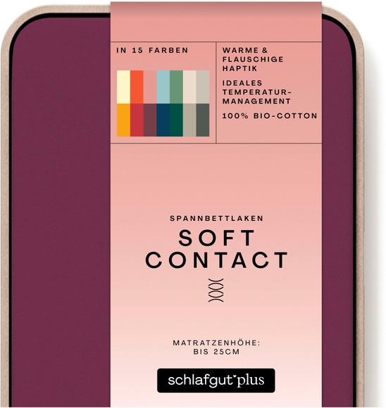 Schlafgut Spannbettlaken »Soft Contact«, (1 St.), 100% Bio Baumwolle