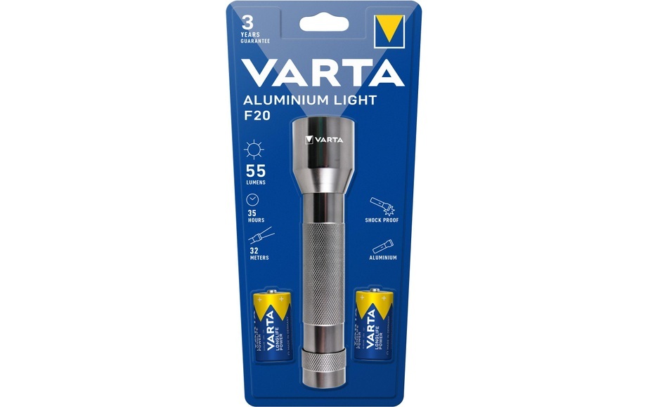 Varta Multi LED Aluminium Light 2C - Taschenlampe (Silber)
