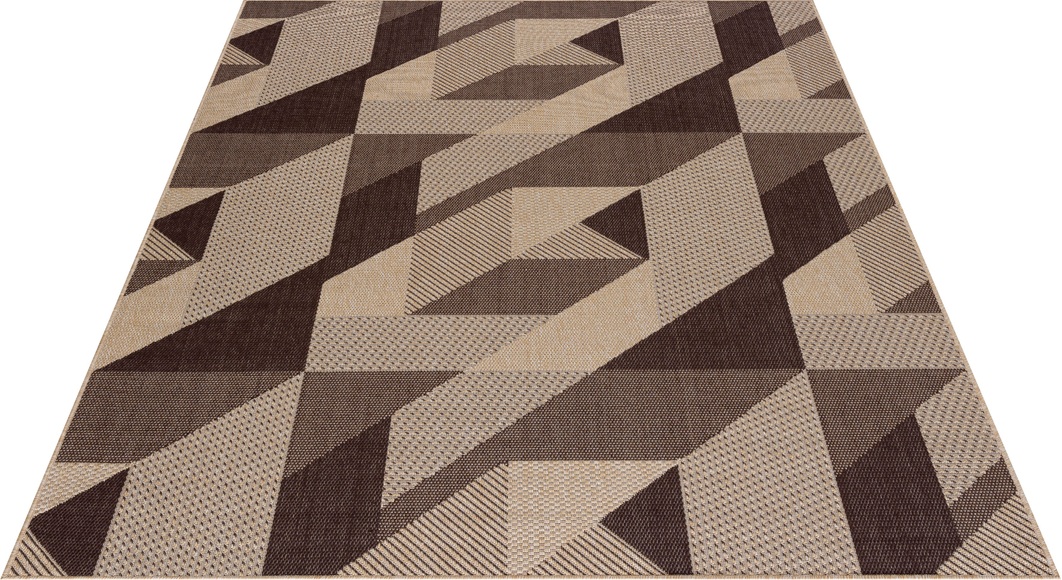 Home affaire Teppich »Borfin«, rechteckig, 7 mm Höhe, mit geometrischem Muster, schmutzabweisend, In-und Outdoor geeignet, ideale Teppiche für Wohnzimmer, Schlafzimmer, Esszimmer, Flur/Diele, Balkon, Terrasse, Küche