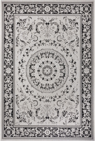 White Label - Teppich In-& Outdoor - 80 x 150 cm; - Creme, Schwarz