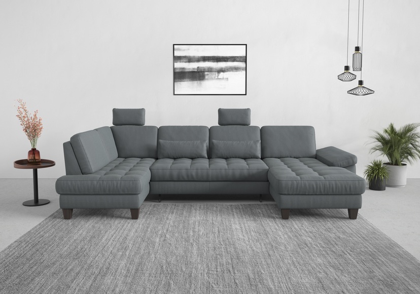 sit&more Wohnlandschaft, wahlweise mit Bettfunktion, Bettkasten, Sitztiefenverstellung
