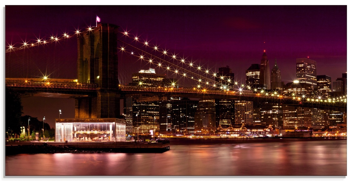 Artland Glasbild »Nächtliche Skyline Manhattan II«