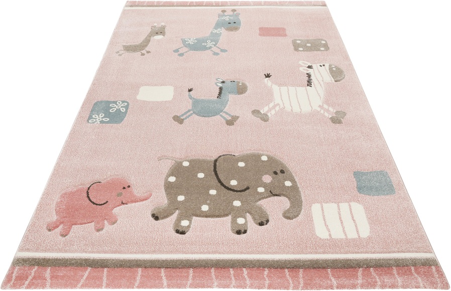 Esprit Kinderteppich »Kids Lucky Zoo 2.0«, rechteckig, 13 mm Höhe, Kinder Zoo Motiv Teppich