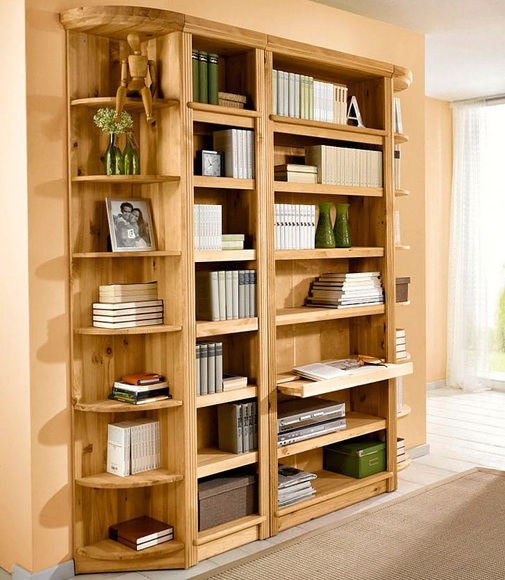 Home affaire Regal »Soeren«, (4-tlg), Höhe 220 cm, Tiefe 29 cm, stilvolles Design, aus massiver Kiefer
