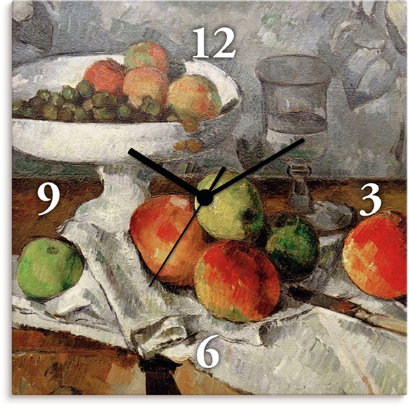 Artland Wanduhr »Stillleben mit Obstschale«, lautlos, ohne Tickgeräusche, nicht tickend, geräuschlos - wählbar: Funkuhr o. Quarzuhr, moderne Uhr für Wohnzimmer, Küche etc. - Stil: modern