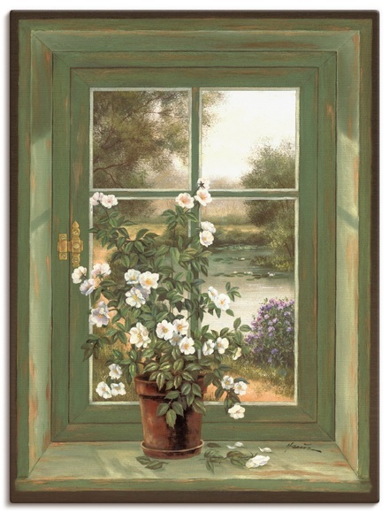 Artland Wandbild »Wildrosen am Fenster«
