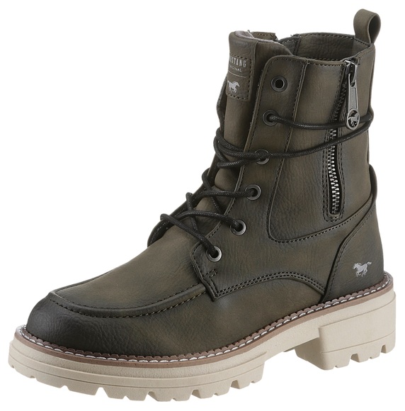 Mustang Shoes Schnürboots, mit Reissverschluss für den bequemen Einstieg